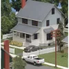 Trains|Atlas 611-1 HO Built-up Kate's Colonial Home, Blue/White - Model Train Junction: Quality Parts and Art Supplies