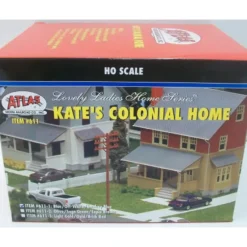 Trains|Atlas 611-3 HO Light Gold/Sage Green/Brick Red Kate''''s Colonial Home Built Up - Model Train Junction: Quality Parts and Art Supplies