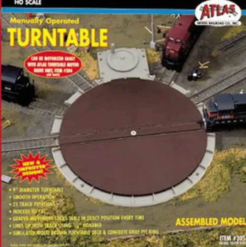 Trains|Atlas 0305 HO Manually Operated Turntable 9" Diameter - Model Train Junction: Quality Parts and Art Supplies