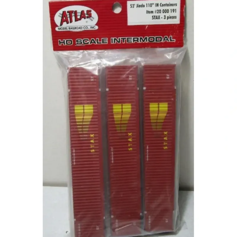 Trains|Atlas 20000191 HO Scale STAX 53'' Jindo 110" IH Containers (Set of 3) - Model Train Junction: Quality Parts and Art Supplies