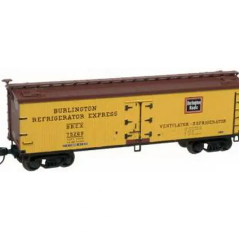 Trains|Atlas 41547 N 40' Wood Reefer, Burlington #75289 - Model Train Junction: Quality Parts and Art Supplies