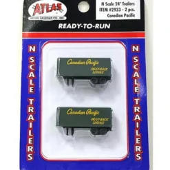 Trains|Atlas 2933 N CP 24' Trailers (Pack of 2) - Model Train Junction: Quality Parts and Art Supplies
