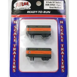 Trains|Atlas 2934 N GN 24' Trailers (Pack of 2) - Model Train Junction: Quality Parts and Art Supplies