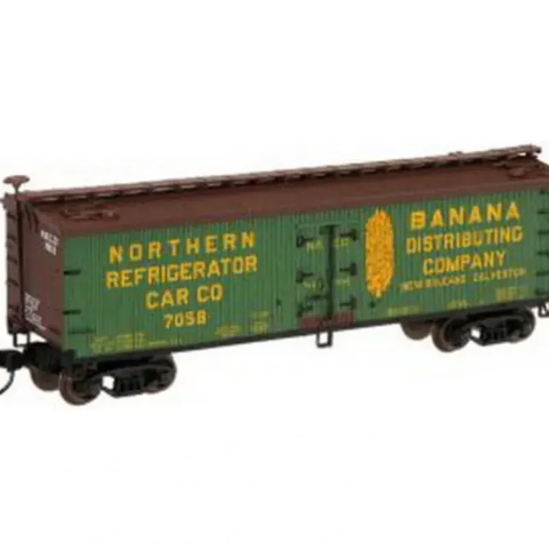 Trains|Atlas 41526 N Scale Banana Dist. 40' Wood Reefer #7058 - Model Train Junction: Quality Parts and Art Supplies