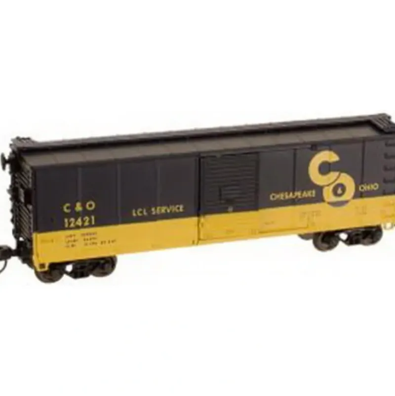 Trains|Atlas 45844 N Scale C&O Steel Rebuilt Boxcar #12421 - Model Train Junction: Quality Parts and Art Supplies