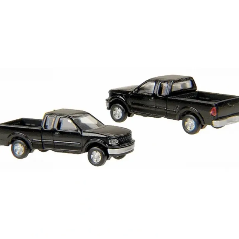 Trains|Atlas 2941 N Scale Ford F150 Standard Side Pickup-Black (Pack of 2) - Model Train Junction: Quality Parts and Art Supplies