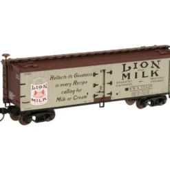 Trains|Atlas 41535 N Scale Lion Milk40' Wood Reefer #15435 - Model Train Junction: Quality Parts and Art Supplies