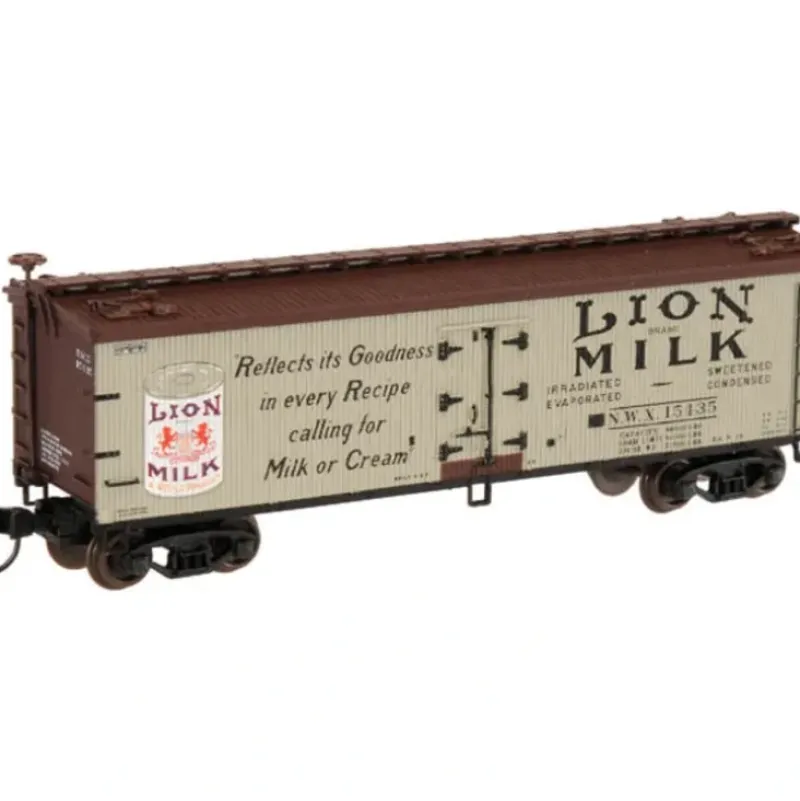 Trains|Atlas 41535 N Scale Lion Milk40' Wood Reefer #15435 - Model Train Junction: Quality Parts and Art Supplies