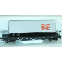 Trains|Atlas 37844 N Scale NH 50' Flatcar w/Trailer #17219 - Model Train Junction: Quality Parts and Art Supplies