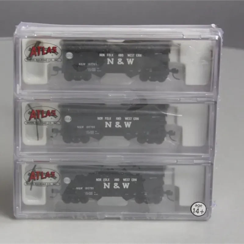 Trains|Atlas 5619 N Scale Norfolk & Western 2-Bay Offset Hopper 3-Car Set - Model Train Junction: Quality Parts and Art Supplies