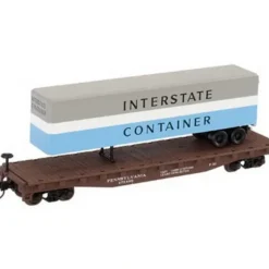 Trains|Atlas 37825 N Scale PRR 50' Flatcar w/40' Trailer #475487 - Model Train Junction: Quality Parts and Art Supplies