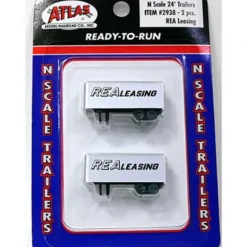 Trains|Atlas 2938 N Scale REA Leasing 24' Trailers - Model Train Junction: Quality Parts and Art Supplies