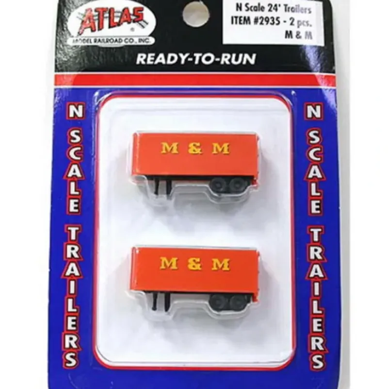 Trains|Atlas 2935 N Scale Ready To Run M & M 24' Trailers (Pack of 2) - Model Train Junction: Quality Parts and Art Supplies