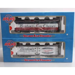 Trains|Atlas 8090 O Borden's 40' Wood Reefer Cars (Set of 2) - 3-Rail - Model Train Junction: Quality Parts and Art Supplies