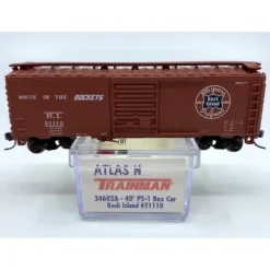 Trains|Atlas 34602A N Rock Island 40' PS-1 Box Car #21110 - Model Train Junction: Quality Parts and Art Supplies