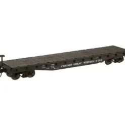 Trains|Atlas 38188A N Scale CGW 50' Flatcar w/Stakes #3707 - Model Train Junction: Quality Parts and Art Supplies