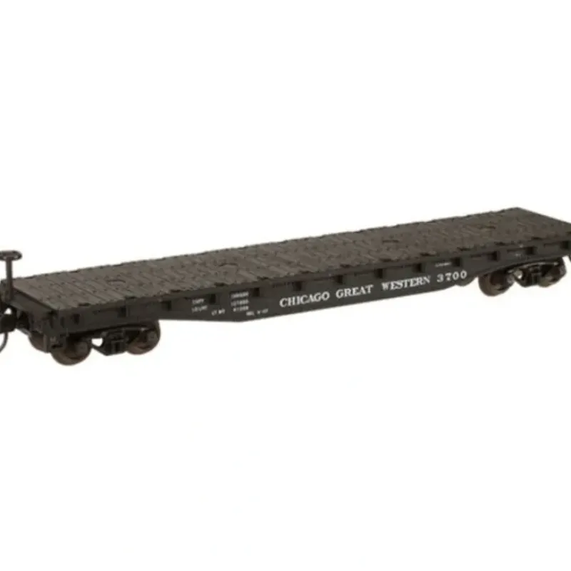 Trains|Atlas 38188A N Scale CGW 50' Flatcar w/Stakes #3707 - Model Train Junction: Quality Parts and Art Supplies