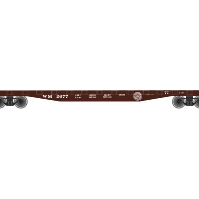 Trains|Atlas 38195A N Scale Western Maryland 50' Flatcar w/Stakes #2677 - Model Train Junction: Quality Parts and Art Supplies