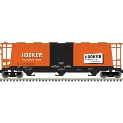 Atlas Master Line, HO Scale, 20005778, AFC 3-Bay Cylindrical Hopper, Hooker Chemical, #32024 - Model Train Junction: Quality Parts and Art Supplies Outlet