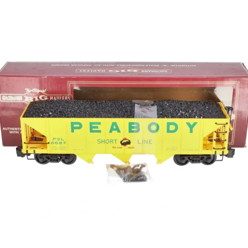 Trains|Bachmann 98229 G Scale Peabody 3-Bay Hopper w/ Coal Load - Model Train Junction: Quality Parts and Art Supplies