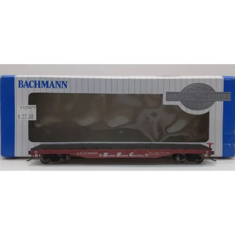 Trains|Bachmann 17302 HO Atchison, Topeka and Santa Fe 52'' Flat Car - Model Train Junction: Quality Parts and Art Supplies