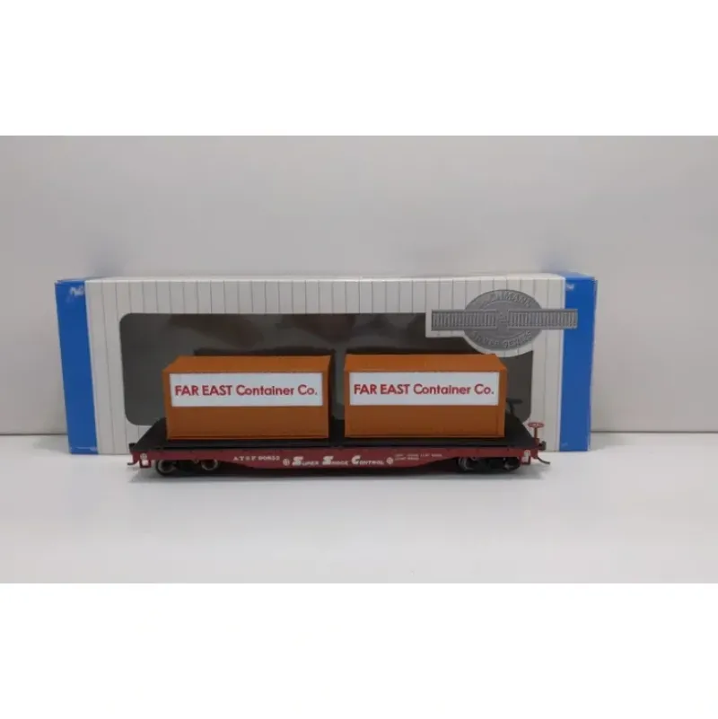 Trains|Bachmann 18911 HO Atchison, Topeka & Santa Fe 50' Flatcar w/Containers - Model Train Junction: Quality Parts and Art Supplies