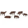 Trains|Bachmann 33102 HO Brown & White Cow Figures (Pack of 6) - Model Train Junction: Quality Parts and Art Supplies