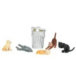 Trains|Bachmann 33107 HO Cats w/Garbage Can (Set of 6) - Model Train Junction: Quality Parts and Art Supplies