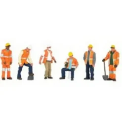 Trains|Bachmann 33106 HO Construction Worker Figures (Set of 6) - Model Train Junction: Quality Parts and Art Supplies