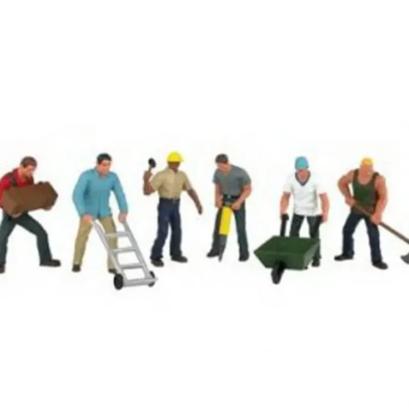 Trains|Bachmann 33105 HO Construction Worker with Tools Figures (Set of 6) - Model Train Junction: Quality Parts and Art Supplies
