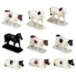 Trains|Bachmann 42201 HO Cows & Horses Figure Assortment (Set of 12) - Model Train Junction: Quality Parts and Art Supplies