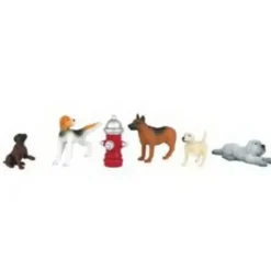 Trains|Bachmann 33108 HO Dogs w/Fire Hydrant Figures (Set of 6) - Model Train Junction: Quality Parts and Art Supplies