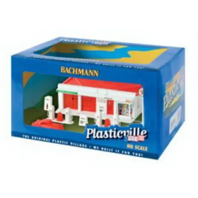 Trains|Bachmann 45013 HO Gas Station Built-Up Building - Model Train Junction: Quality Parts and Art Supplies