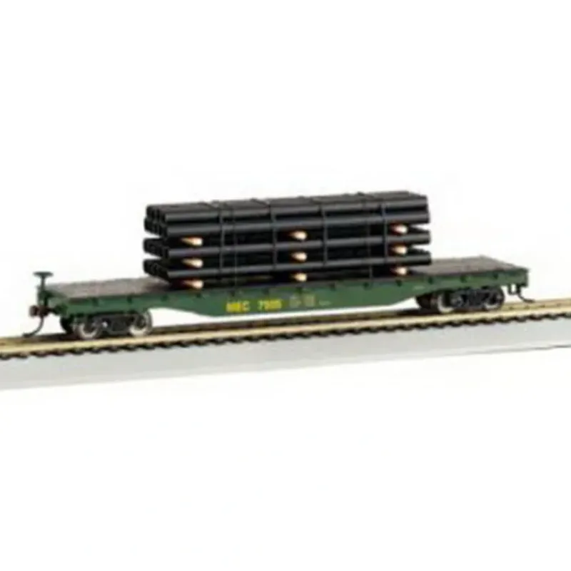 Trains|Bachmann 18903 HO Maine Central 50' Flatcar w/Pipe Load - Model Train Junction: Quality Parts and Art Supplies
