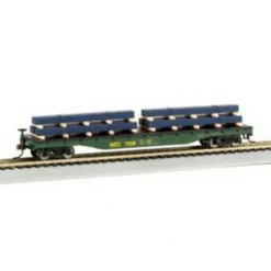 Trains|Bachmann 18904 HO Miane Central 50' Flatcar w/Steel Beam Load - Model Train Junction: Quality Parts and Art Supplies