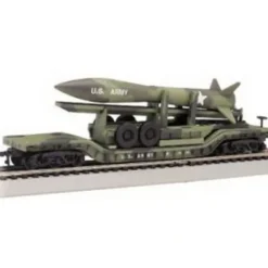 Trains|Bachmann 18345 HO Olive Drab Military 52' Depressed-Center Flat Car - Model Train Junction: Quality Parts and Art Supplies