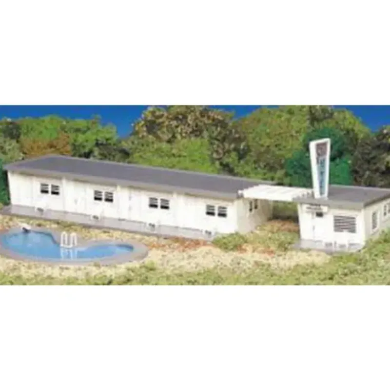 Trains|Bachmann 45214 HO Plasticville Motel with Pool Kit - Model Train Junction: Quality Parts and Art Supplies