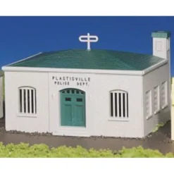 Trains|Bachmann 45145 HO Plasticville Police Station Building Kit - Model Train Junction: Quality Parts and Art Supplies