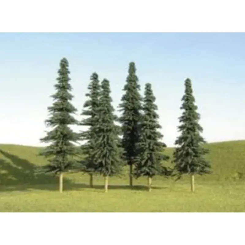 Trains|Bachmann 32004 HO Scene Scapes 5"-6" Spruce Trees (Pack of 6) - Model Train Junction: Quality Parts and Art Supplies