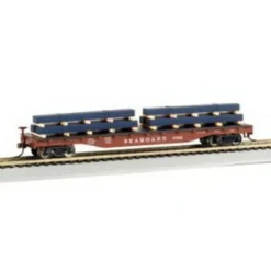 Trains|Bachmann 18919 HO Seaboard 50' Flatcar w/Steel Beam Load - Model Train Junction: Quality Parts and Art Supplies