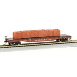 Trains|Bachmann 18917 HO Seaboard 50' Flatcar w/Crated Load - Model Train Junction: Quality Parts and Art Supplies