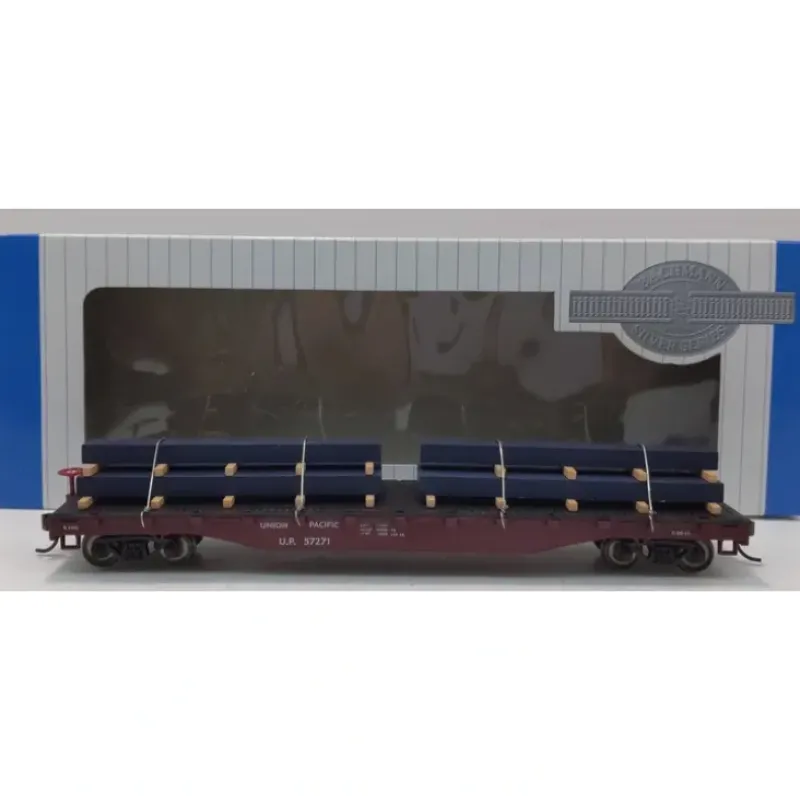 Trains|Bachmann 18924 HO Union Pacific 50' Flatcar w/Steel Beam Load - Model Train Junction: Quality Parts and Art Supplies
