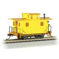 Trains|Bachmann 18447 HO Unlettered Wood 4-Wheel Bobber Caboose (Yellow) - Model Train Junction: Quality Parts and Art Supplies