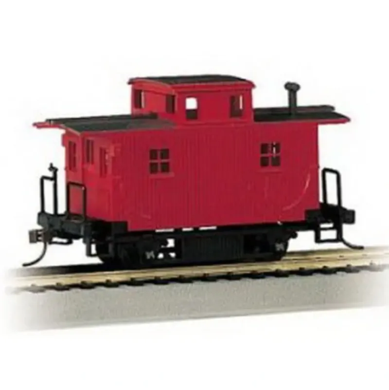 Trains|Bachmann 18449 HO Unlettered Wood 4-Wheel Bobber Caboose (Red) - Model Train Junction: Quality Parts and Art Supplies