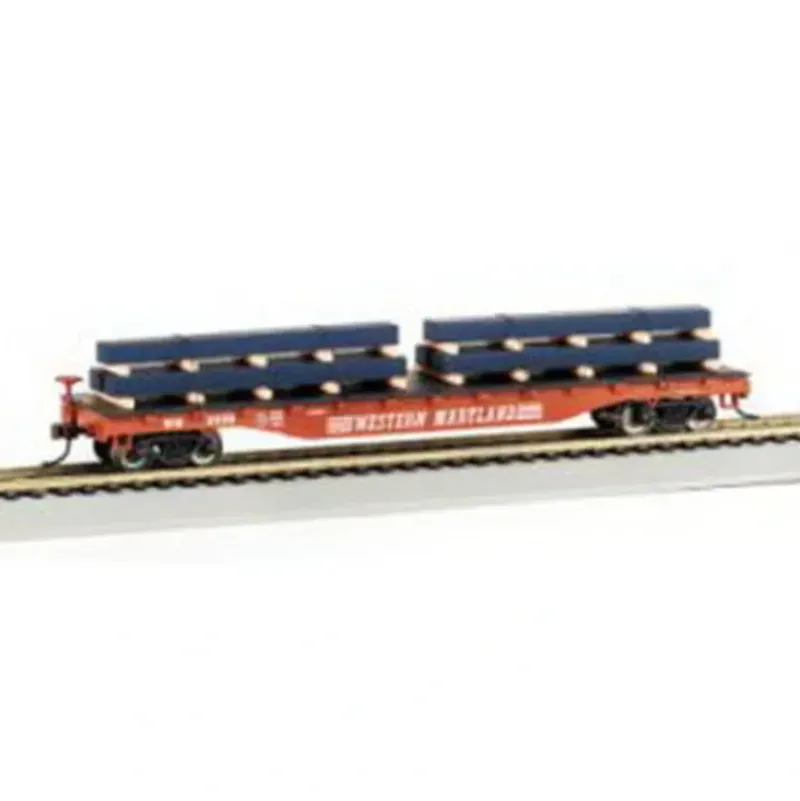 Trains|Bachmann 18929 HO Western Maryland 50' Flatcar w/Steel Beam Load - Model Train Junction: Quality Parts and Art Supplies