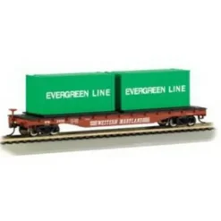 Trains|Bachmann 18926 HO Western Maryland 50' Flatcar w/Containers - Model Train Junction: Quality Parts and Art Supplies