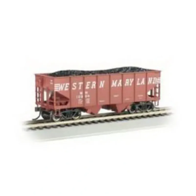 Trains|Bachmann 19504 HO Western Maryland 55-Ton Outside-Braced Hopper w/Load #10904 - Model Train Junction: Quality Parts and Art Supplies