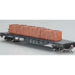 Trains|Bachmann 18932 HO Western Pacific W/Crated Load 50' Black Flatcar #2237 LN/Box - Model Train Junction: Quality Parts and Art Supplies