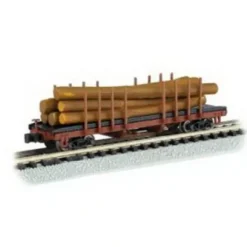 Trains|Bachmann 18352 N 1935-1960 Version ACF 40' Log Car - Model Train Junction: Quality Parts and Art Supplies