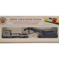 Trains|Bachmann 46612 N ATSF 250-Ton Operating Crane Car & Boom Tender - Model Train Junction: Quality Parts and Art Supplies
